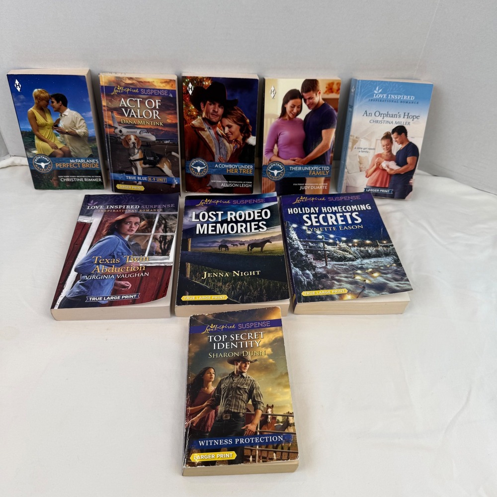 Harlequin Love Inspired Suspense Romance Books Lot of 9 Large Print Paperback